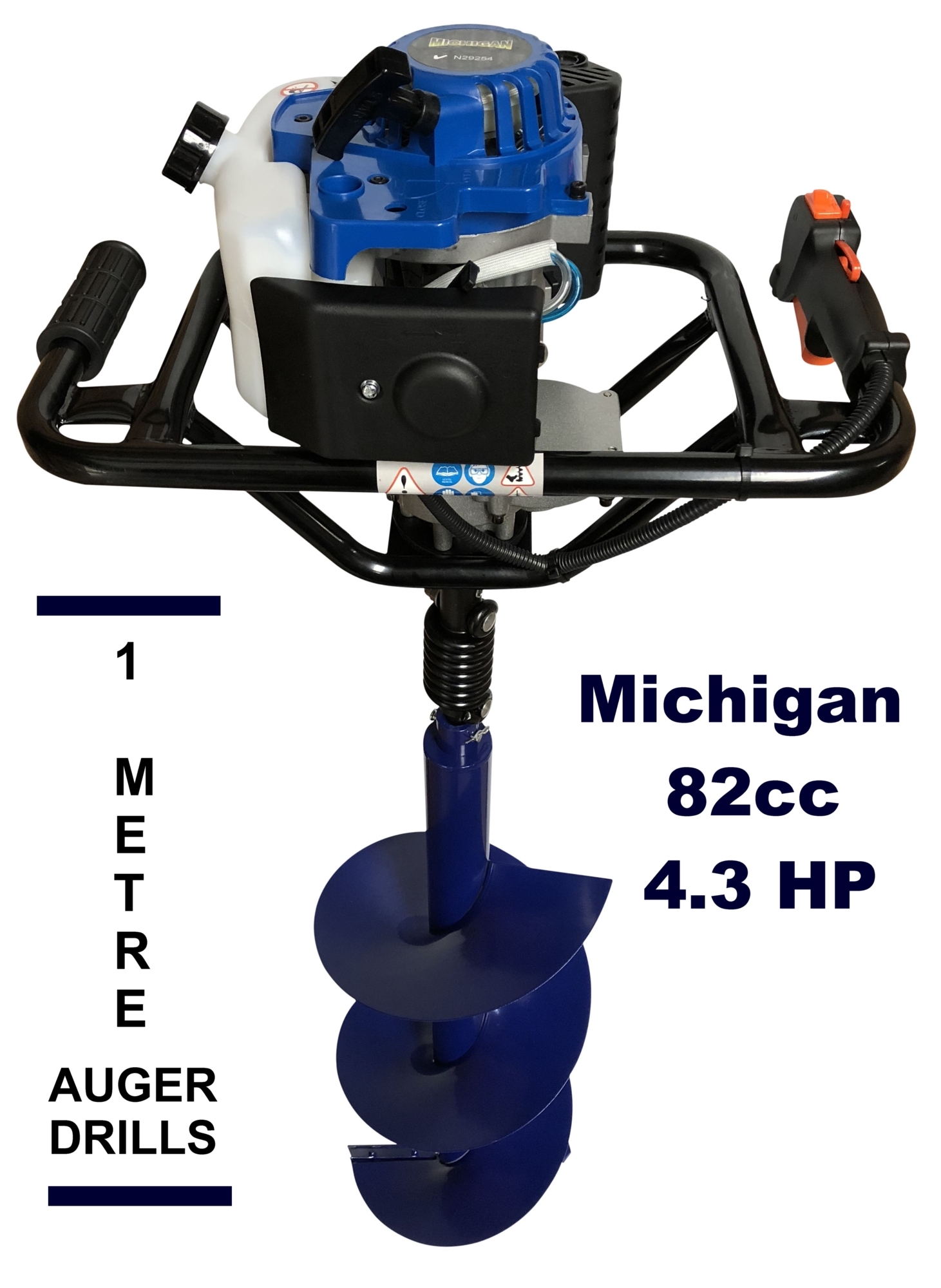 Michigan 82cc Post Hole Digger Auger Drill Zeus Tools Australia